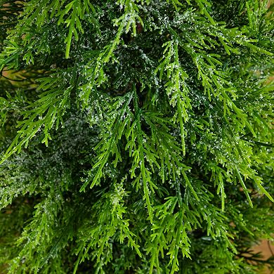 Nearly Natural 3-ft. Pre-Lit Artificial Lightly Snowed Cypress Christmas Tree