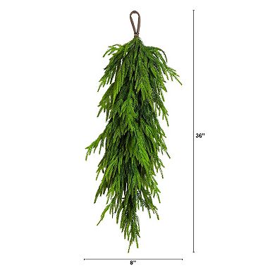 nearly natural 3-ft. Artificial Real Touch Norfolk Island Pine Teardrop