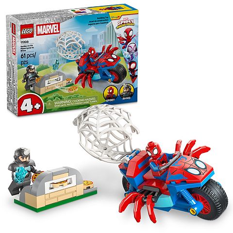 Детские конструкторы LEGO Marvel Spidey & His Amazing Friends Spidey on Motorcycle vs. Rhino Building Toy
