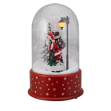 Northlight Lighted Santa with Street Light Snow Globe Table Decor 11.75 Inches