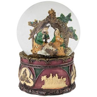 Northlight Holy Family Nativity Scene Snow Globe 5.75-Inch Table Decor