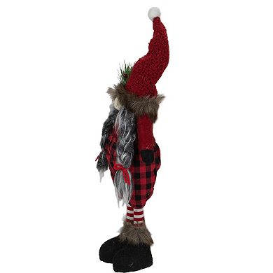 Northlight Buffalo Plaid Girl Gnome Christmas Figure - 17 Inches
