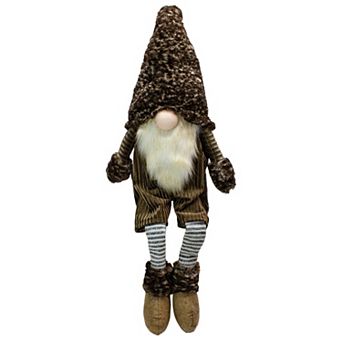Northlight Sitting Christmas Gnome with Striped Dangling Legs - 34 in Floor Decor
