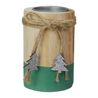 Northlight 4-inch Natural Wood Christmas Tea Light Candle Holder