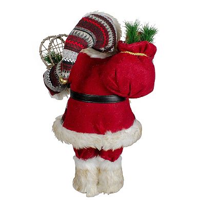 Northlight 18-Inch Standing Santa Figure with Snow Shoes & Fur Boots