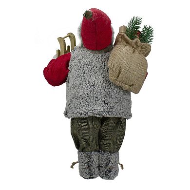 Northlight 18-Inch Standing Santa Figure Carrying Presents & Sled