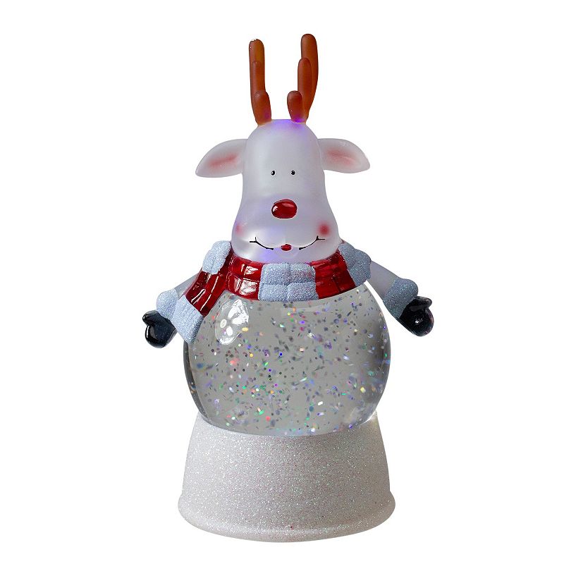Northlight LED Reindeer Christmas Water Globe Table Decor, Red