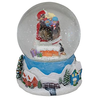 Northlight Santa Coming Down the Chimney Snow Globe 6.5-Inch Table Decor