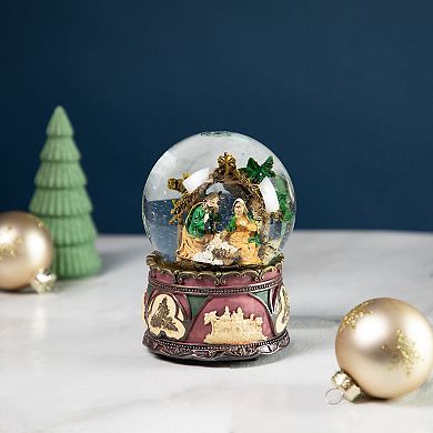Northlight Holy Family Nativity Scene Snow Globe 5.75-Inch Table Decor