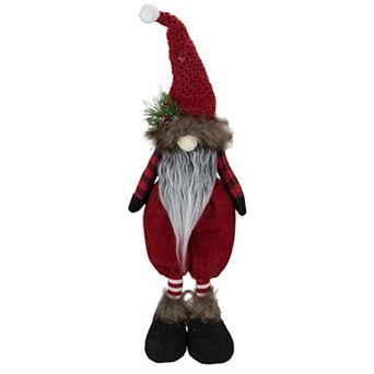 Northlight Standing Gnome with Berry Pine Christmas Figure 17-Inch Floor Decor
