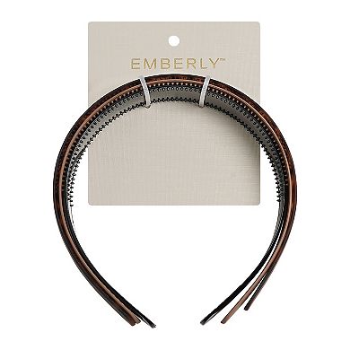 Emberly 3-pk. Black & Brown Headbands