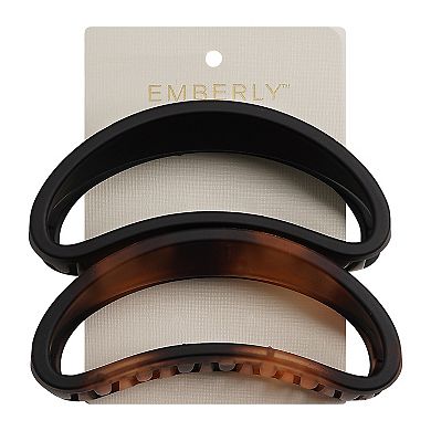 Emberly 2-pk. Black & Tortoise Hair Clips