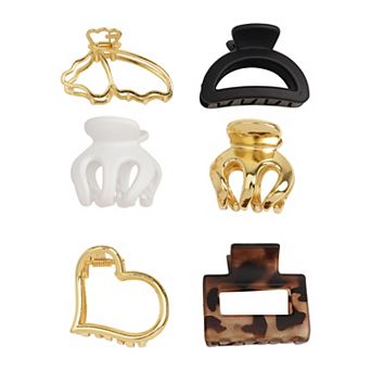 Emberly 6 pk Metal Shape Hair Clips