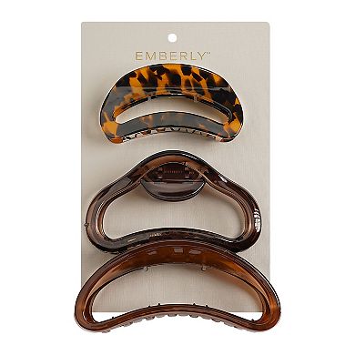Emberly 3-pk. Kidney Claw Clips