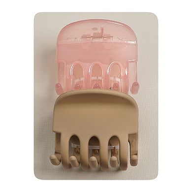 Emberly 2-pk. Pink & Tan Hair Clips