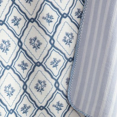 Laura Ashley Reversible Flannel Throw Blanket