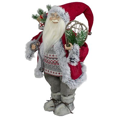 Northlight Standing Santa Figure with Snow Shoes & Presents Floor Decor