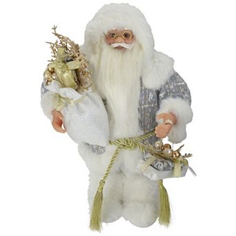 Northlight 12 Inch Winter Frost Santa Claus Standing Figure Table Decor