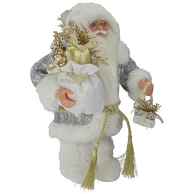 Northlight 12 Inch Winter Frost Santa Claus Standing Figure Table Decor
