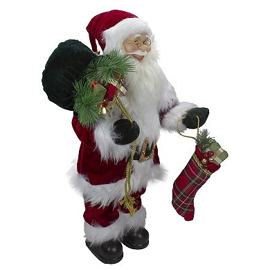 Northlight 2-ft. Standing Santa Figure with Presents Floor Decor