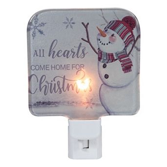 Northlight 4 in All Hearts Come Home for Christmas Glass Night Light