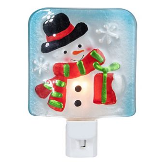 Northlight 6 in Glass Snowman Christmas Night Light