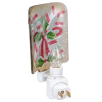 Northlight 6-in. White and Red Candy Canes Glass Christmas Night Light