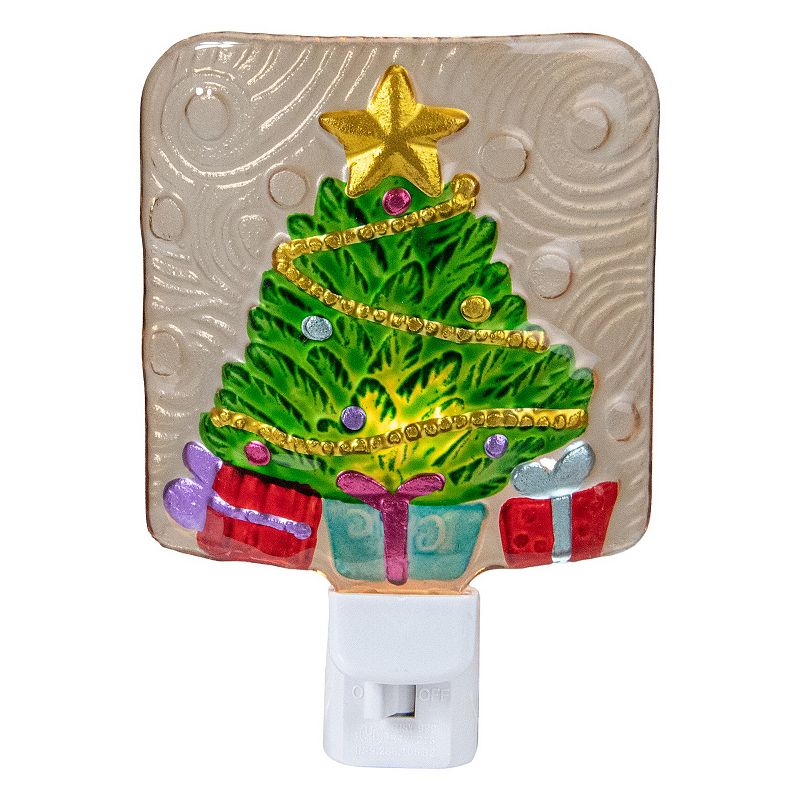 Northlight Christmas Tree Night Light with Gifts and Star Design, Multi