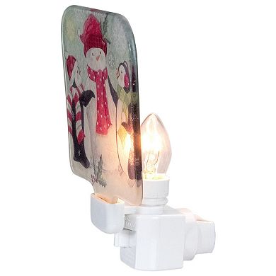 Northlight 4-in. Snowman & Penguins Glass Christmas Night Light