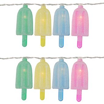 Northlight LED Pastel Ice Pop Indoor Outdoor Patio String Light Set - 10 pk Clear Wire