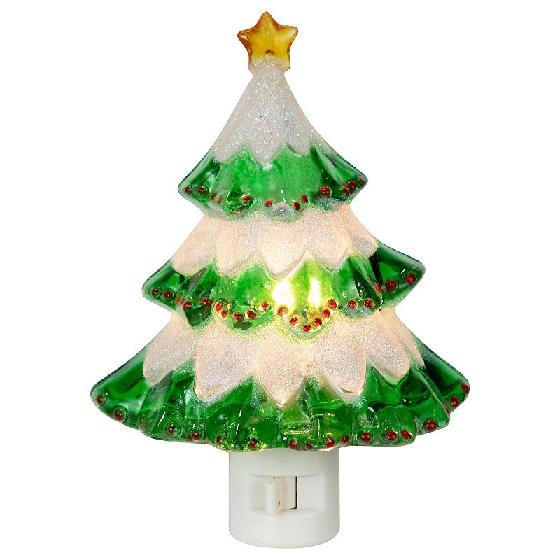 Northlight Glittered Christmas Tree Night Light, Multi