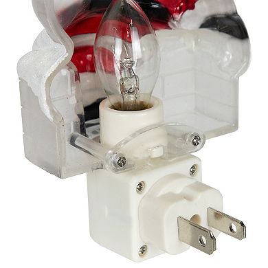 Northlight Glittered Santa Climbing Chimney Night Light