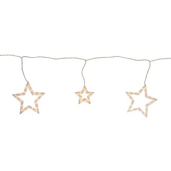 Northlight Star Shaped Icicle Christmas Lights 9-ft. White Wire