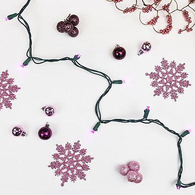 Northlight 50-Count Pink LED Wide Angle Christmas Lights 16.25-ft. Green Wire