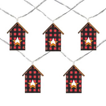 Northlight 10-Count LED Plaid House Christmas Lights on 4.75-ft. Clear Wire