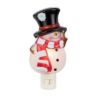 Northlight Snowman Night Light with Black Top Hat Night Light