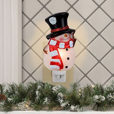 Northlight Snowman Night Light with Black Top Hat Night Light
