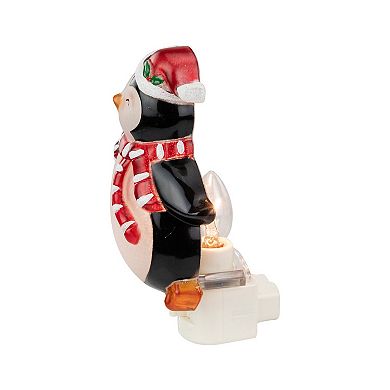 Northlight Happy Penguin in Santa Hat Night Light