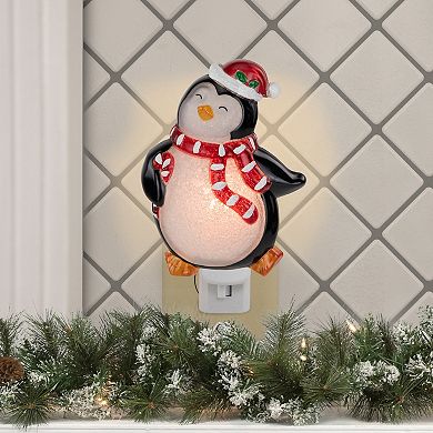 Northlight Happy Penguin in Santa Hat Night Light