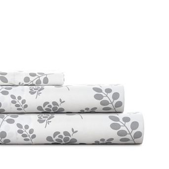 Lux Decor Floral Bed Sheets with Pillowcases Microfiber Deep Pocket Printed Sheet Set