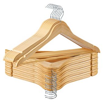 Lux Decor Wooden Hangers Premium Clothes Hangers with 360 Swivel Hook