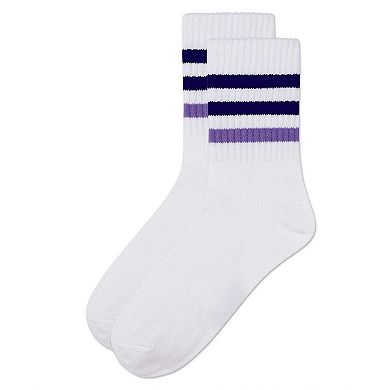 Girls' Two Tone Varsity Stripe Crew Socks