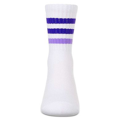 Girls' Two Tone Varsity Stripe Crew Socks