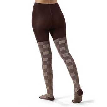 Women's Retro Plaid Cotton Blend Sweater Tights