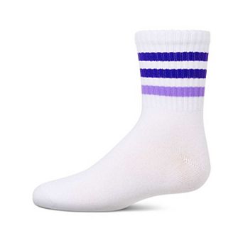 Girls' Two Tone Varsity Stripe Crew Socks