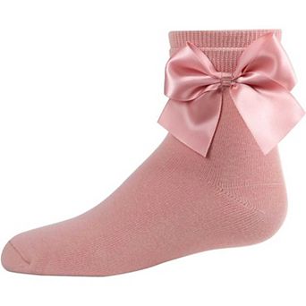 Girls' Silky Side Bow Anklet Socks