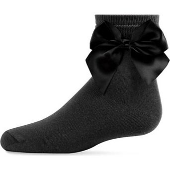 Girls' Silky Side Bow Anklet Socks
