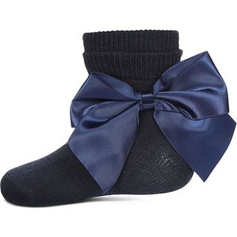 Girls' Silky Side Bow Anklet Socks