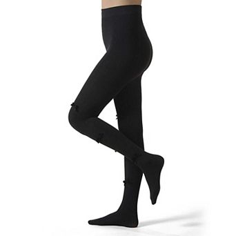 Women's Ribbed Velvety-Bow-Trimmed Cotton Blend Tights