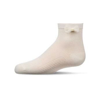 Girls Bow-Trimmed Mercerized Cotton Rich Ankle Sock